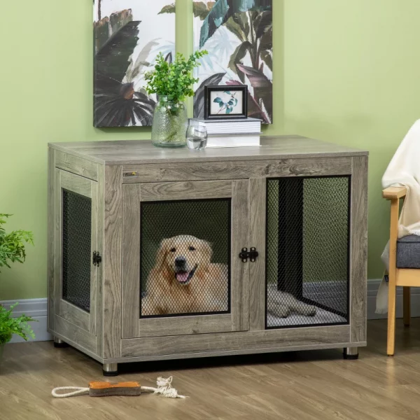 2-in-1 Dog Cage & Side Table