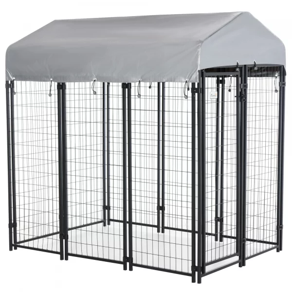 Outdoor metal dog kennel