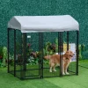 Outdoor metal dog kennel